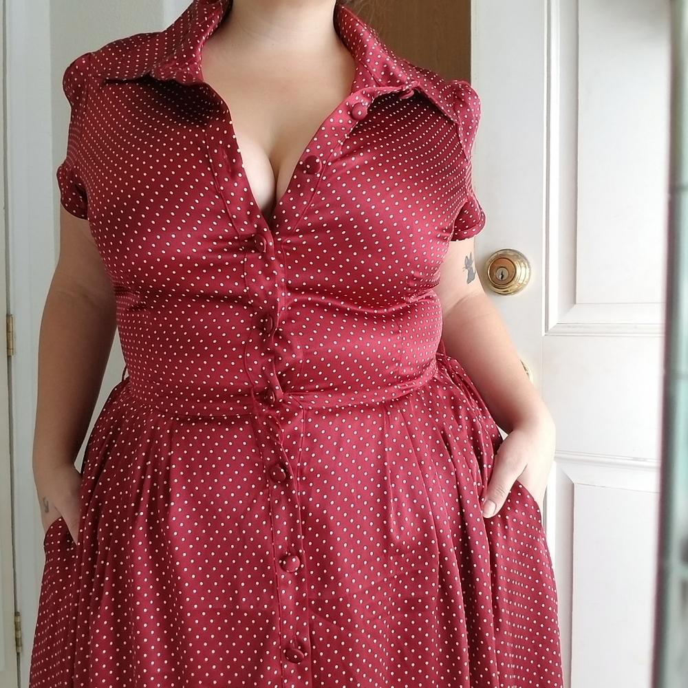 Vintage polka silk dress